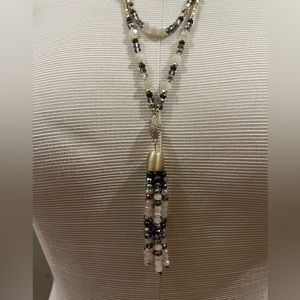 Jessica Simpson, two strand tassel beaded necklace.
